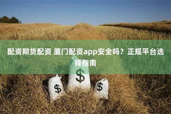 配资期货配资 厦门配资app安全吗？正规平台选择指南